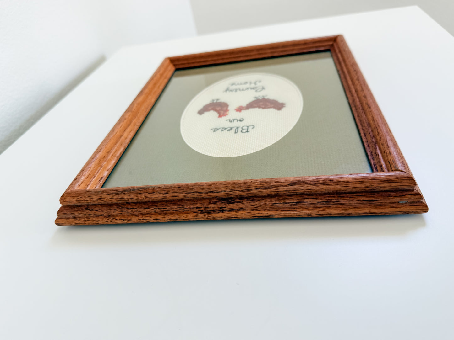 Vintage Chicken Framed Cross Stitch
