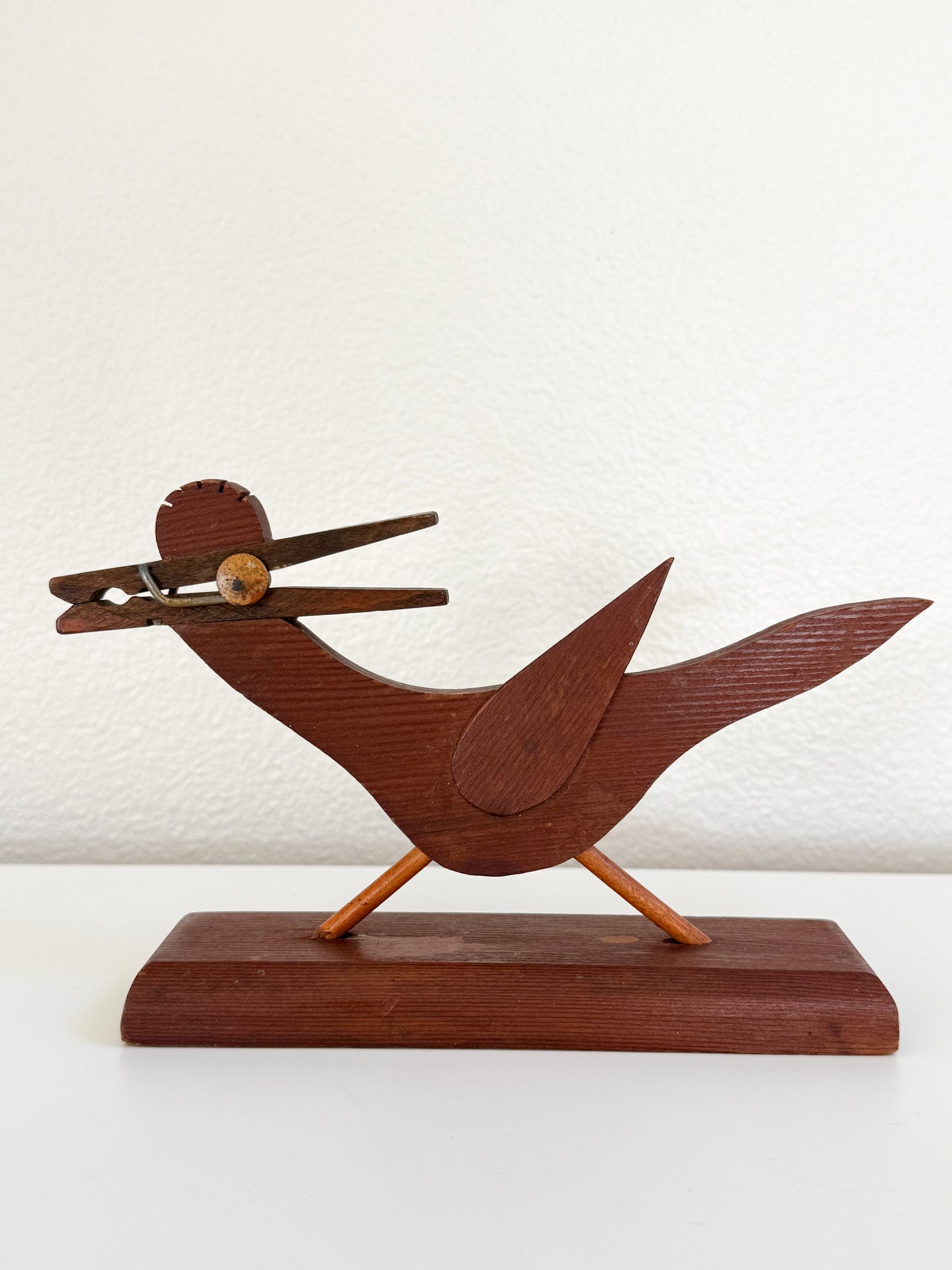 Vintage Wood Road Runner Reciper Holder