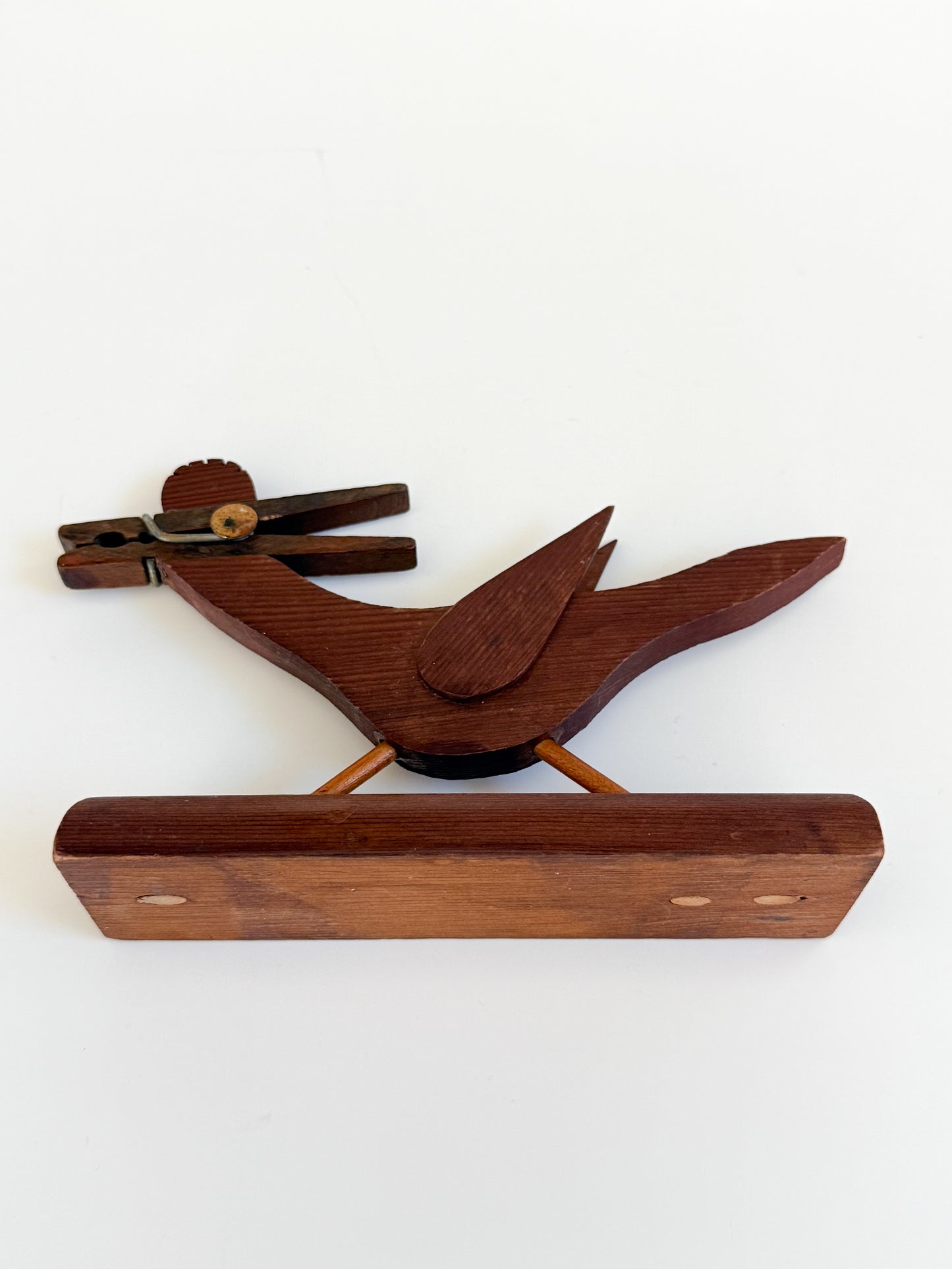 Vintage Wood Road Runner Reciper Holder