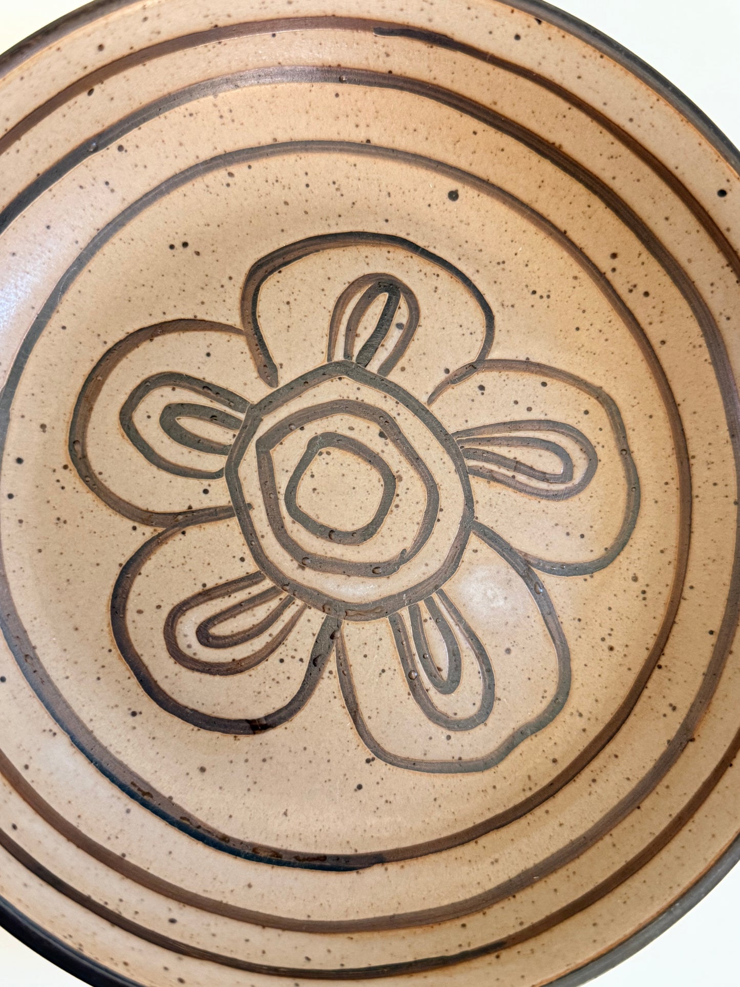 Thrifted Flower Stoneware Bowl