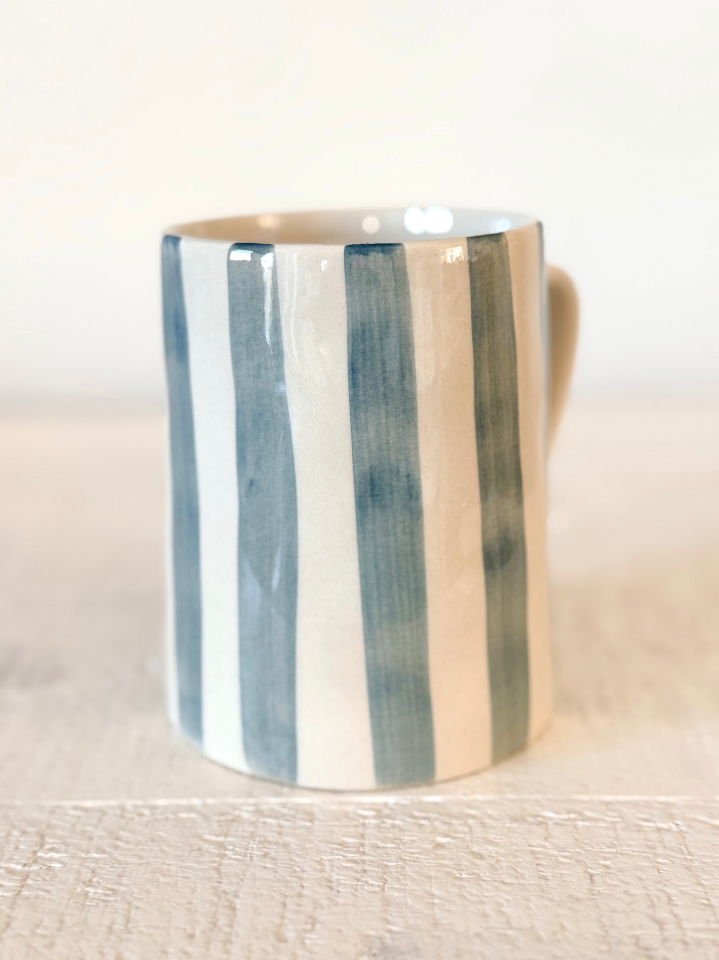 Denim Stoneware Stripe Mug