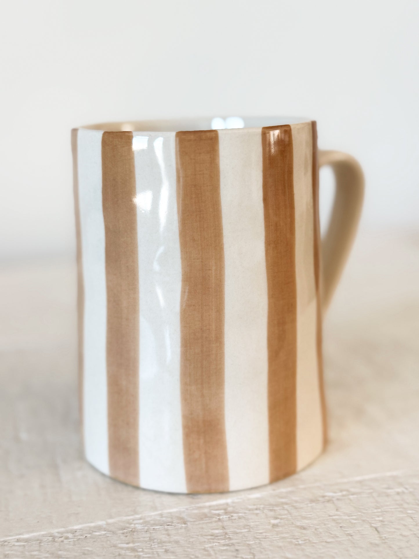 Caramel Stripe Stoneware Mug
