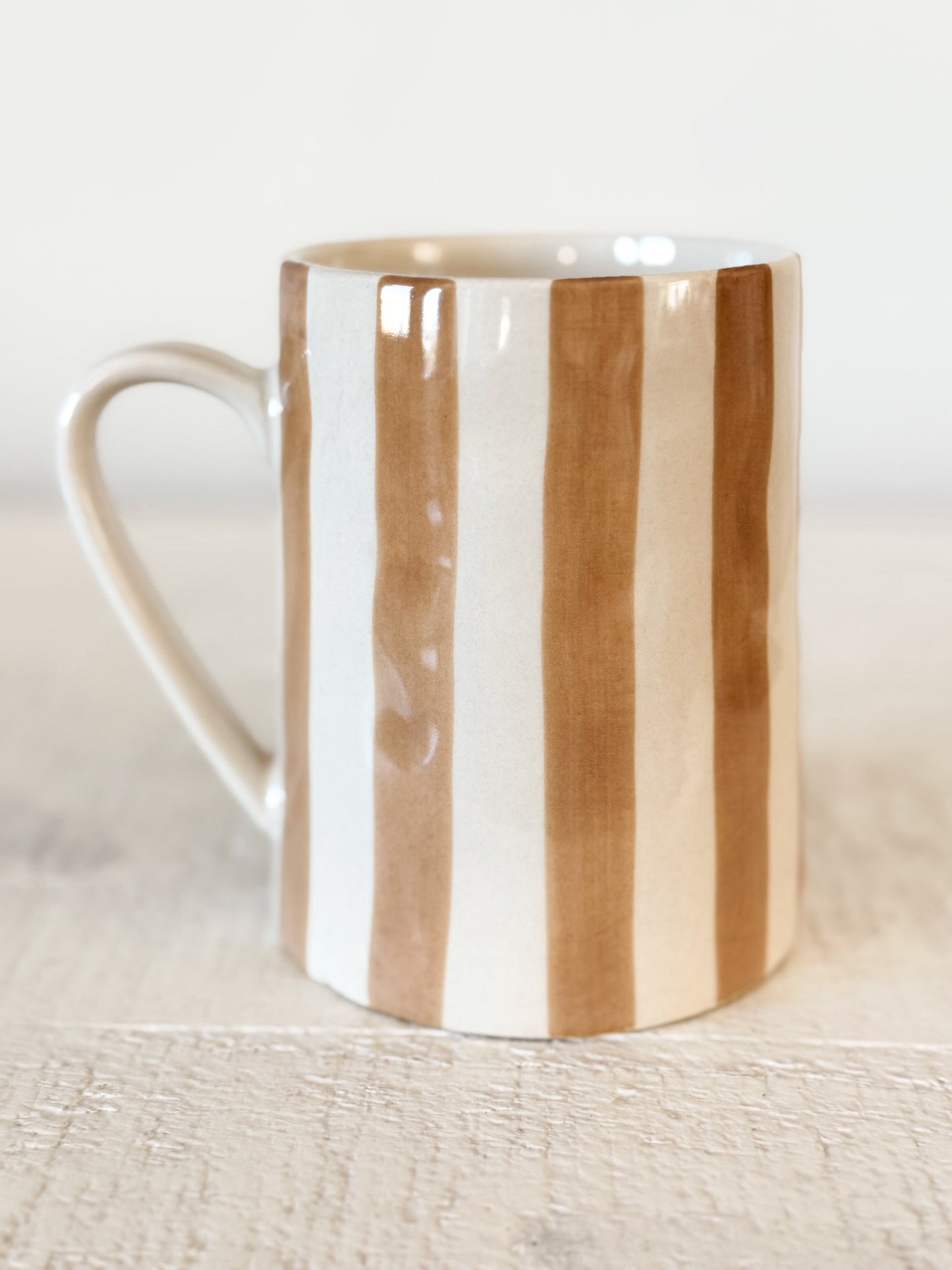 Caramel Stripe Stoneware Mug