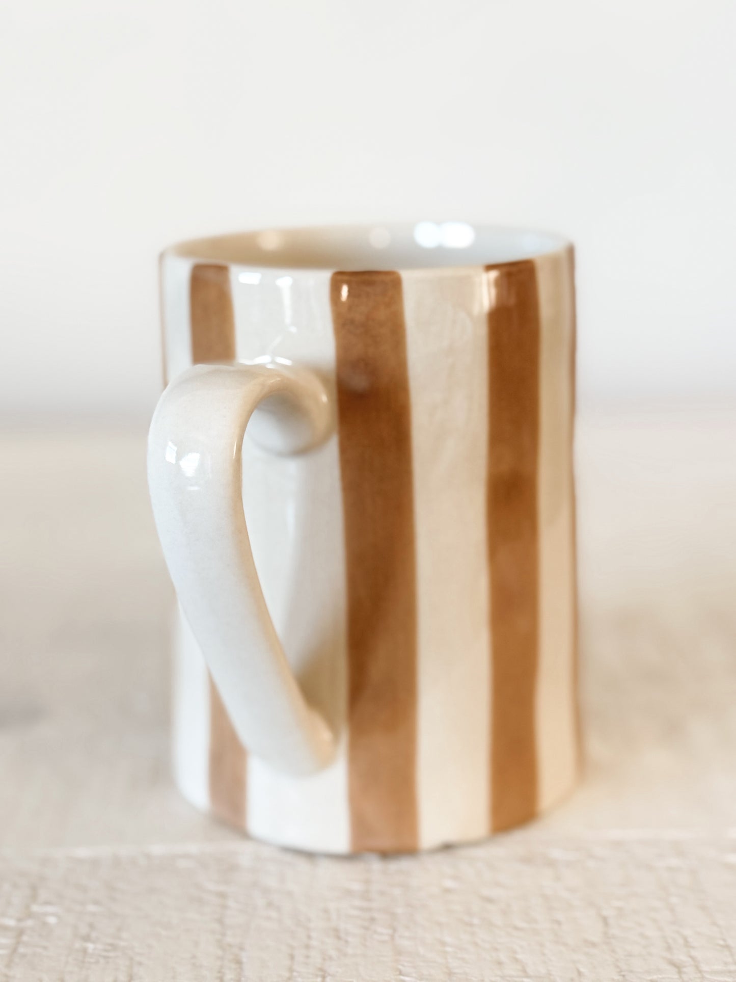 Caramel Stripe Stoneware Mug