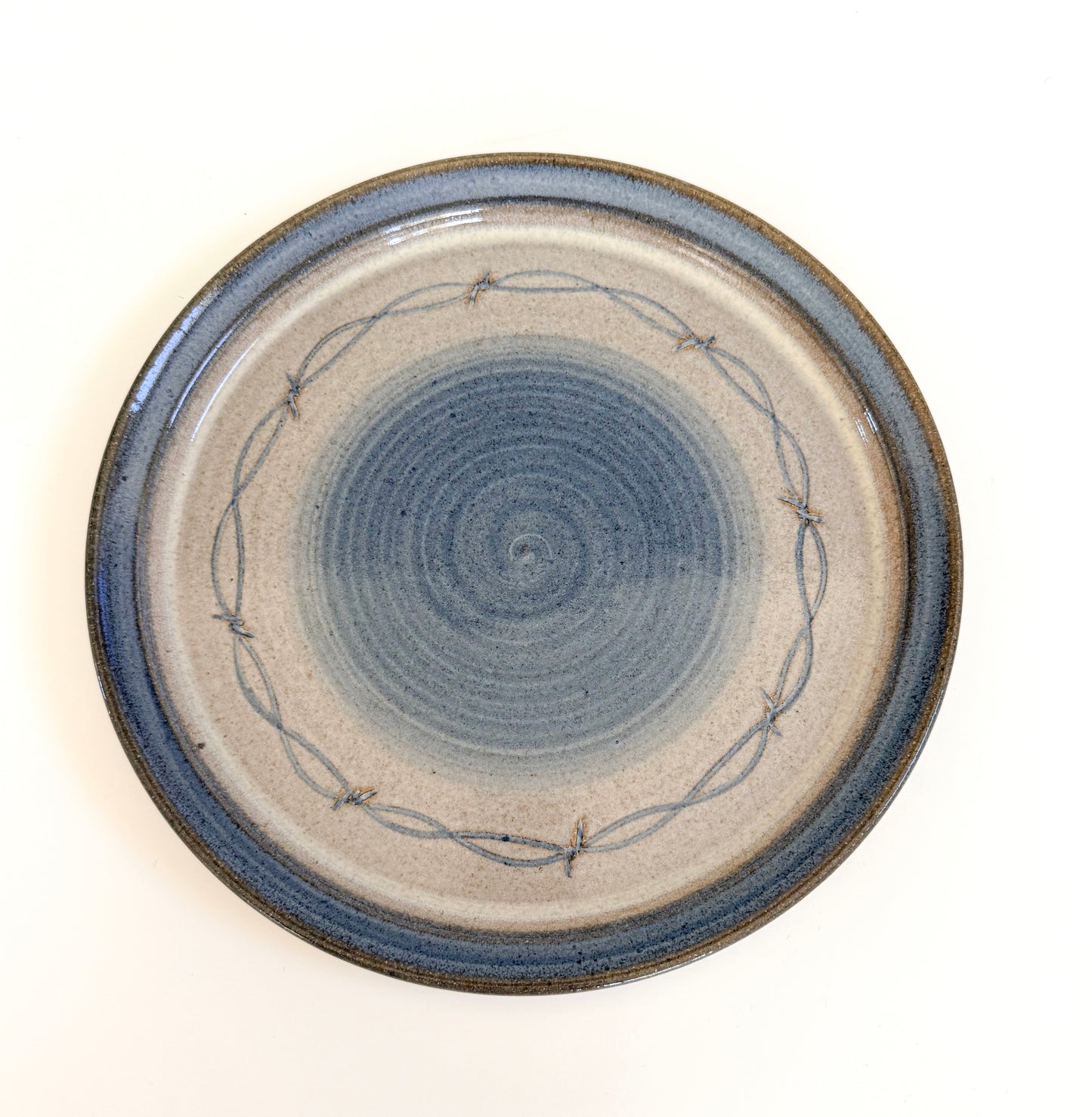 Hand Thrown Pottery Barbed Wire Plate
