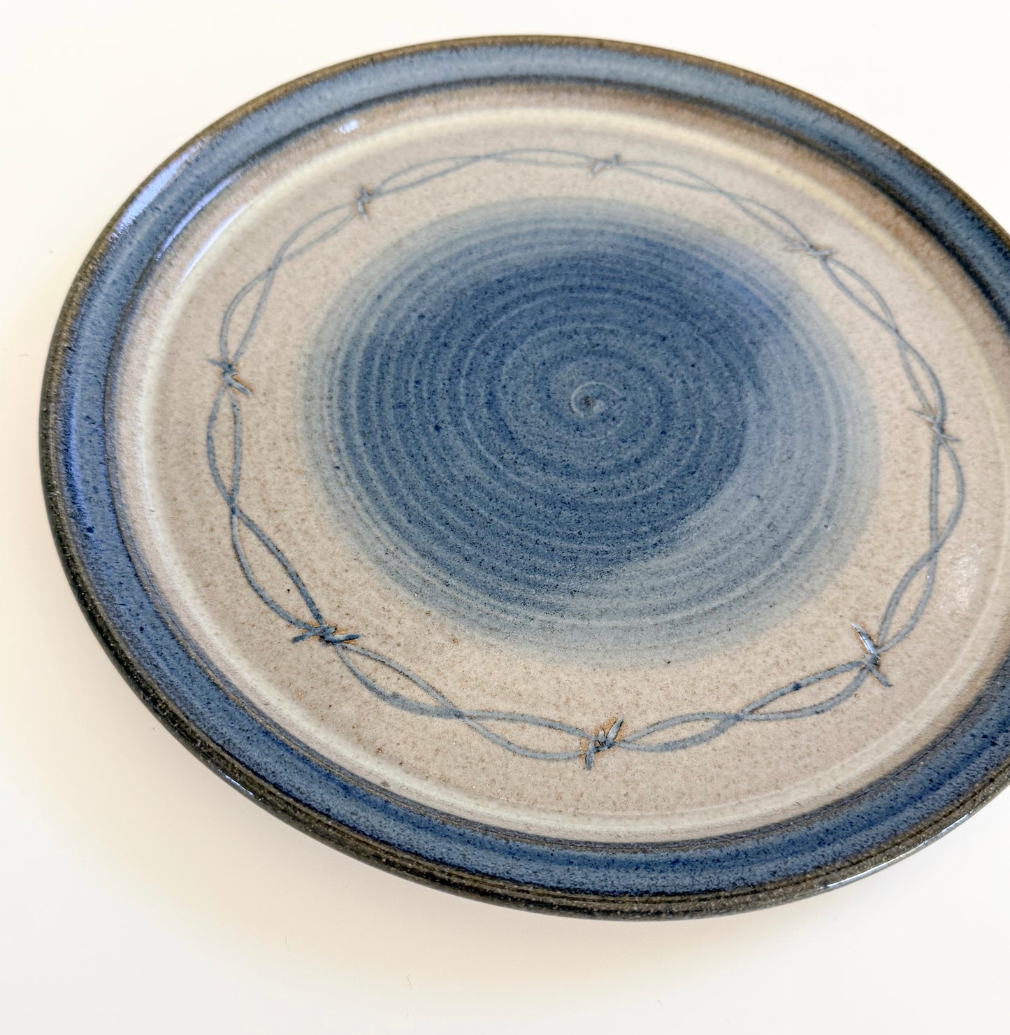 Hand Thrown Pottery Barbed Wire Plate