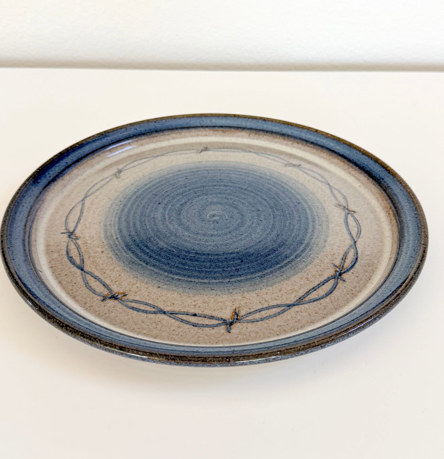 Hand Thrown Pottery Barbed Wire Plate