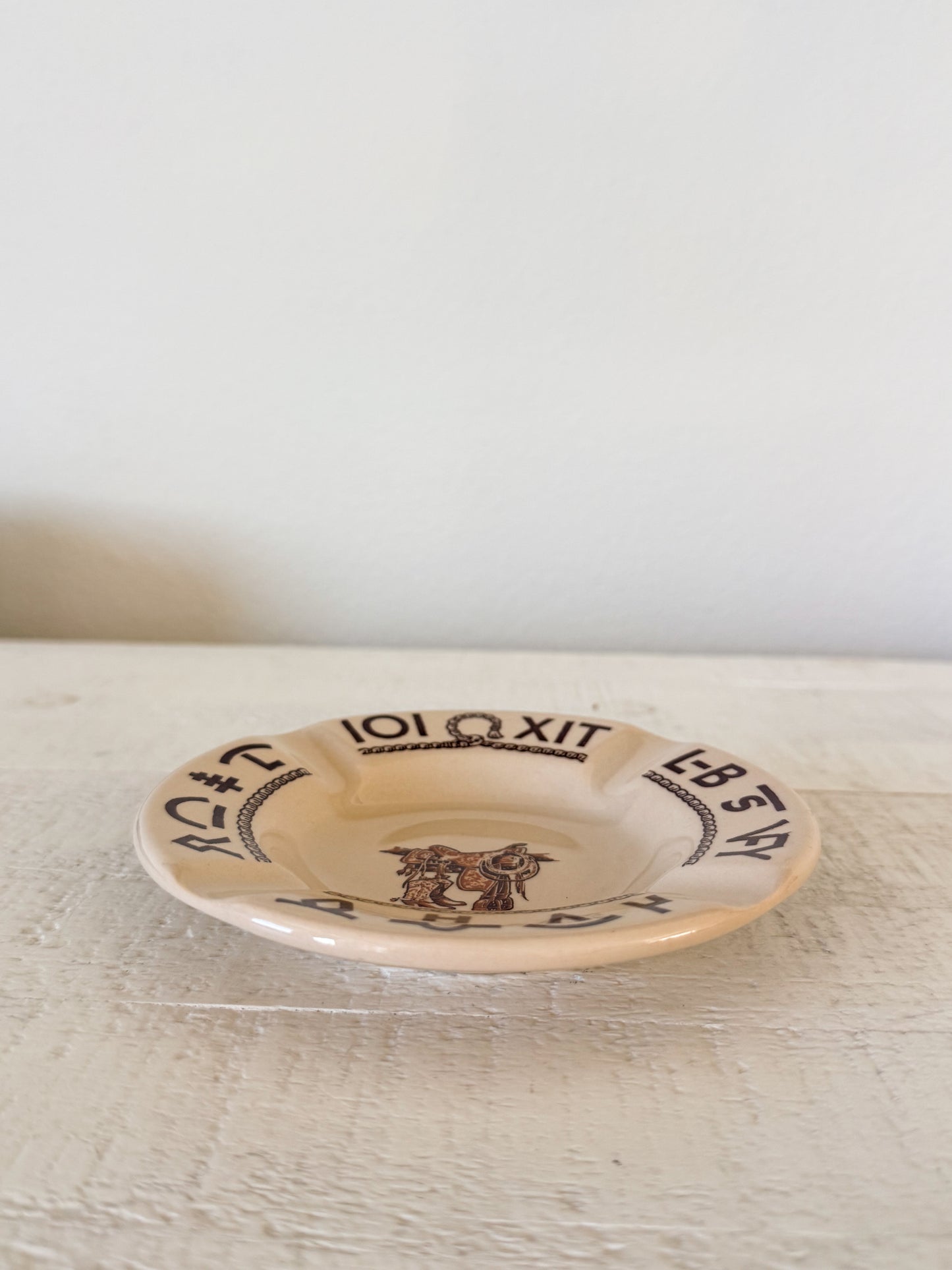 Vintage Wallace China Boots & Saddle Trinket Ashtray/Trinket Dish