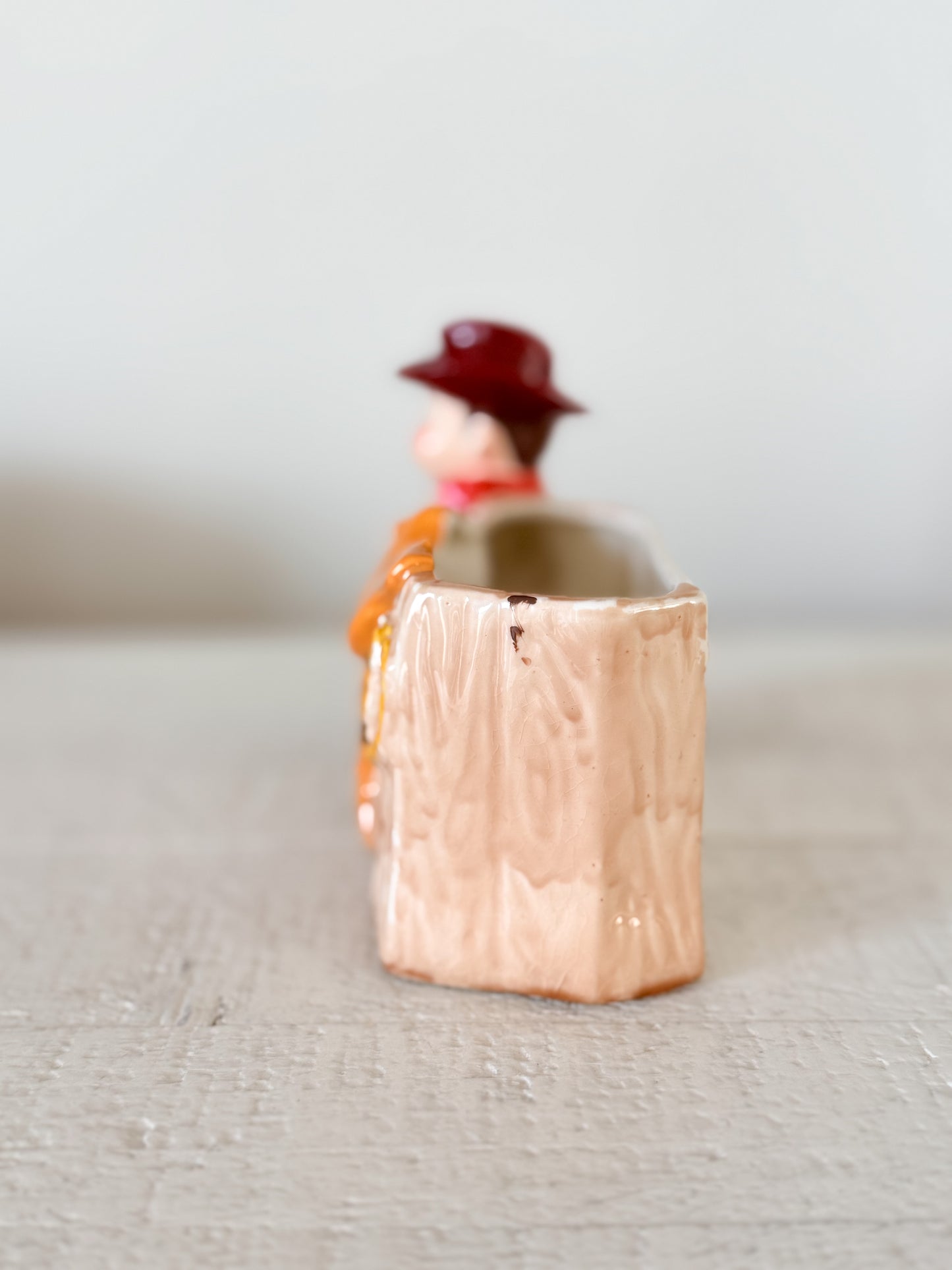Vintage Cowboy Planter | Square Shooter Western Decor