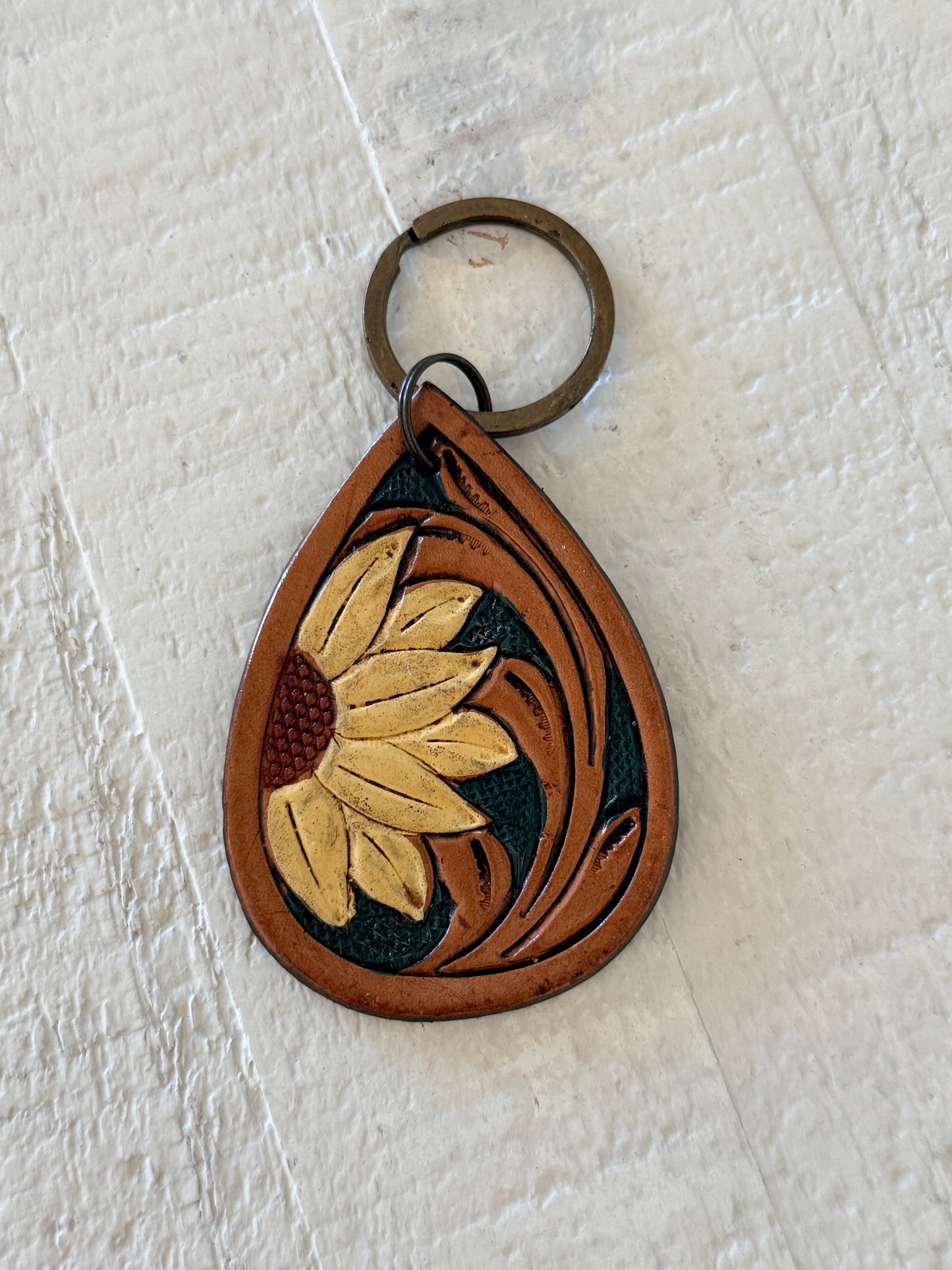 Sunflower Teardrop Key Chain