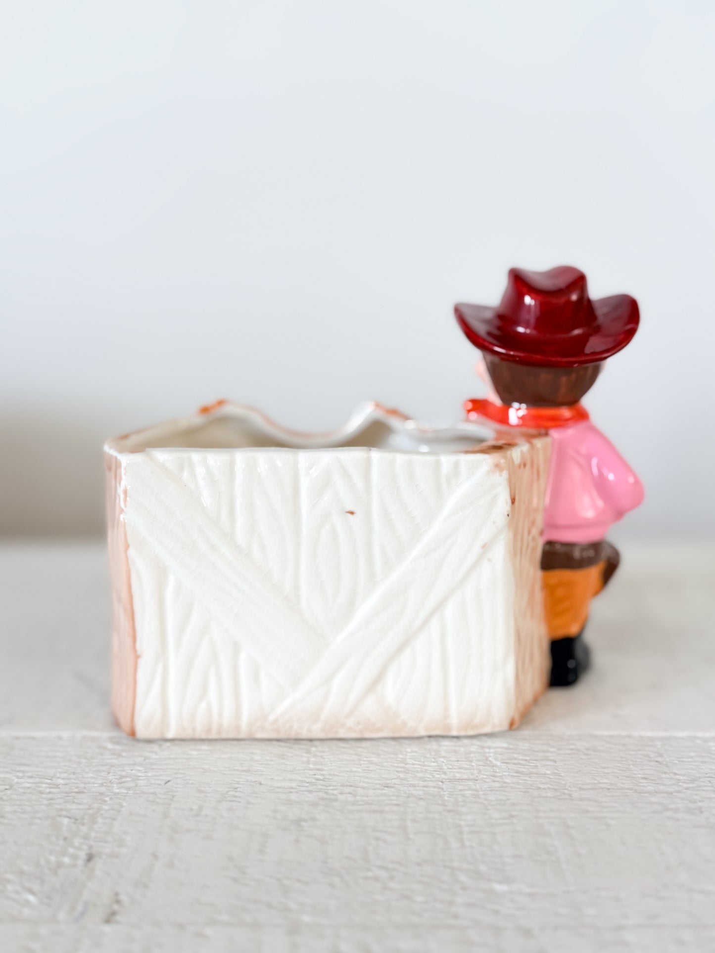 Vintage Cowboy Planter | Square Shooter Western Decor