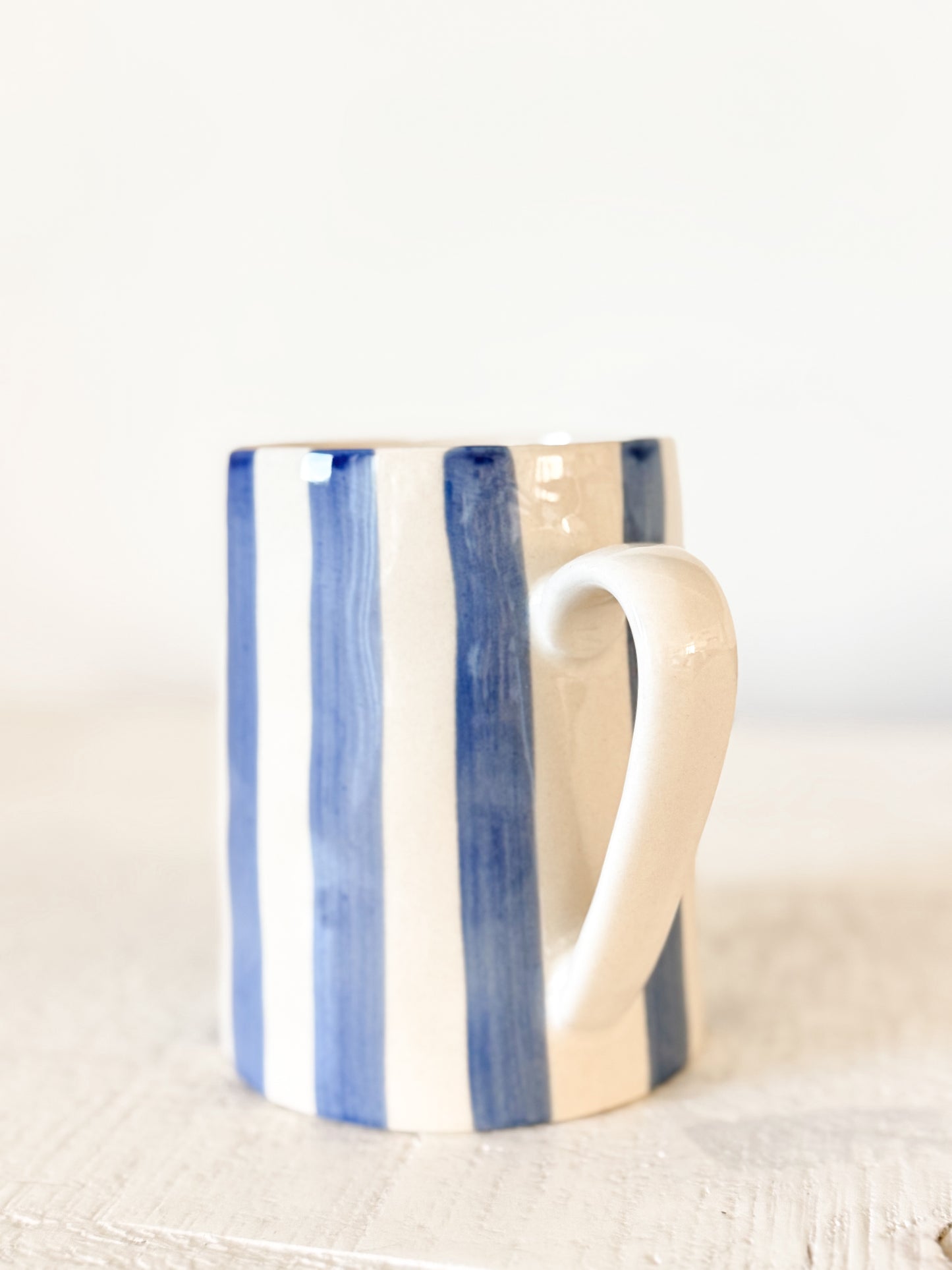 Blue Stripe Stoneware Mug