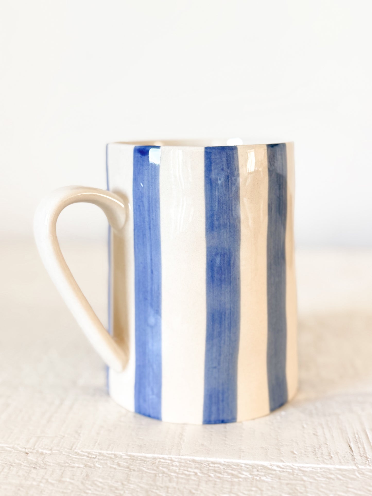 Blue Stripe Stoneware Mug