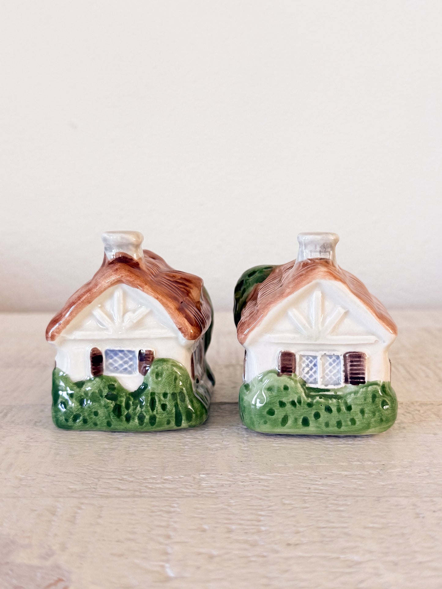 Vintage Cottage House Salt and Pepper Shakers