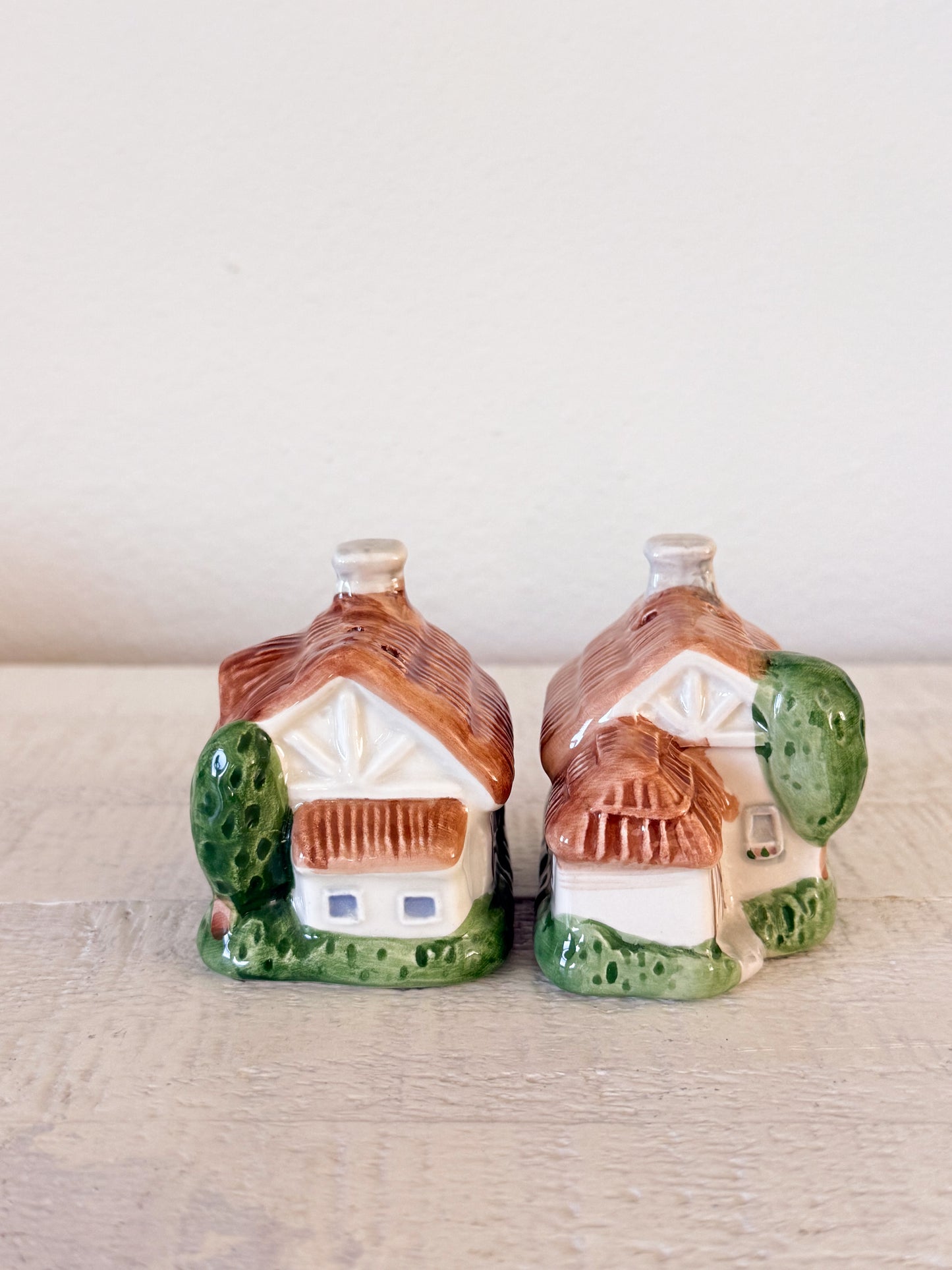 Vintage Cottage House Salt and Pepper Shakers