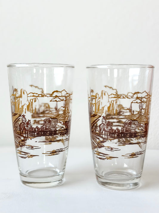 Vintage Western Drinking Glasses (Set)