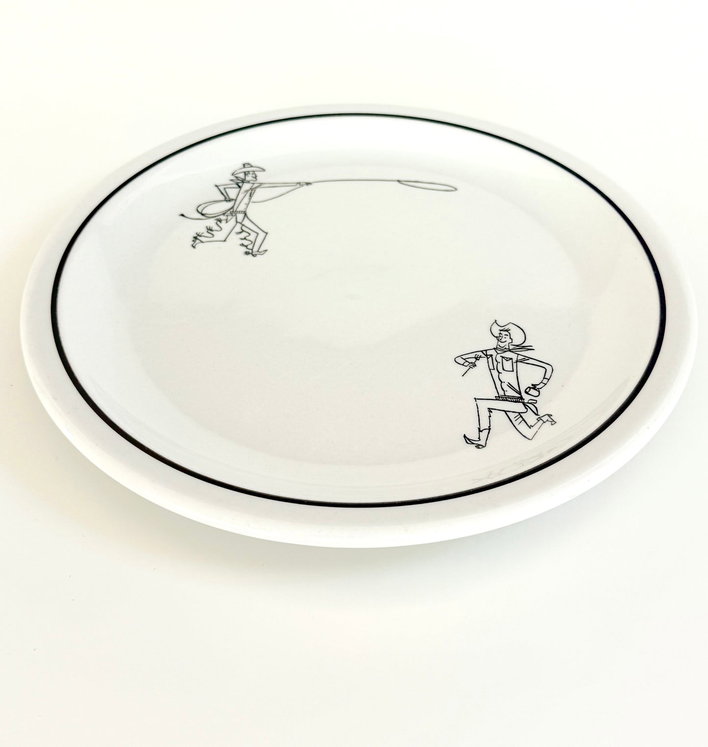 Vintage Cartoon Cowboy Plate (1945)