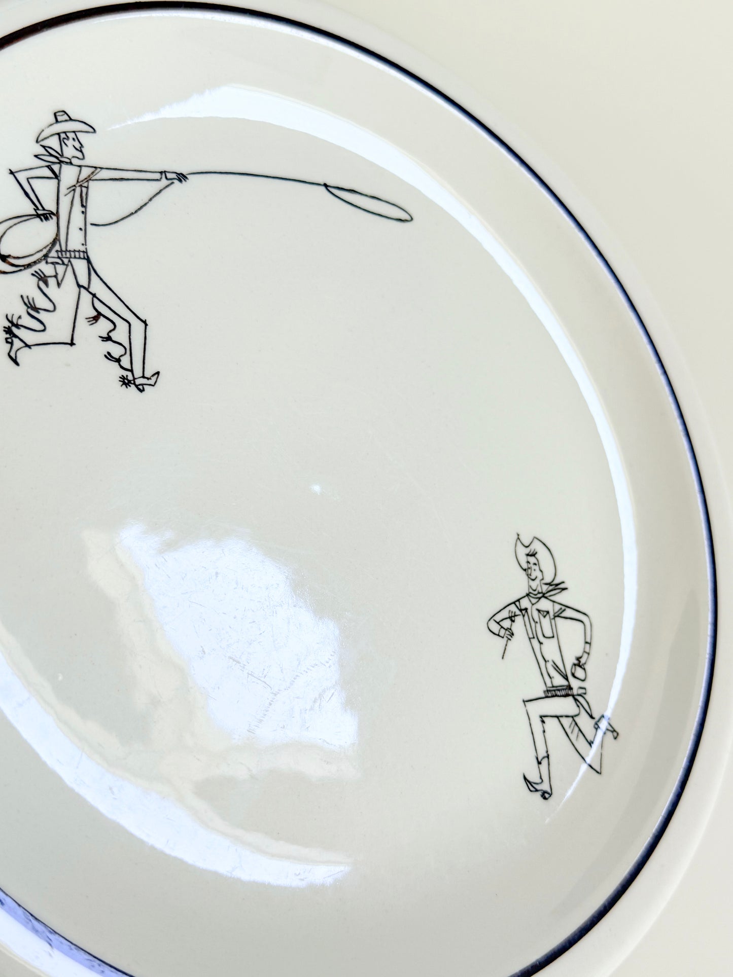 Vintage Cartoon Cowboy Plate (1945)