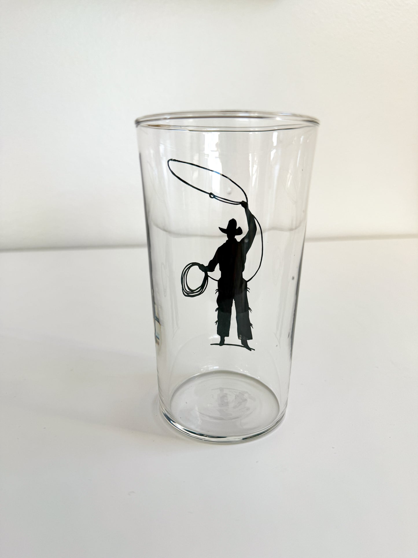 Vintage Cowboy Drinking Glass