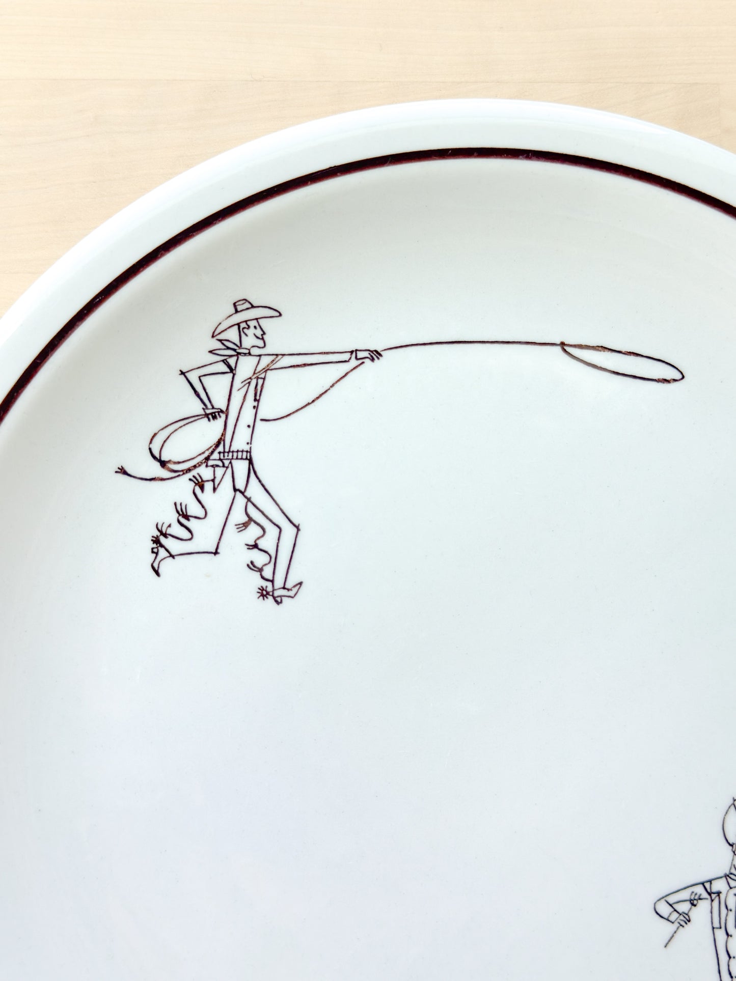 Vintage Cartoon Cowboy Plate (1945)