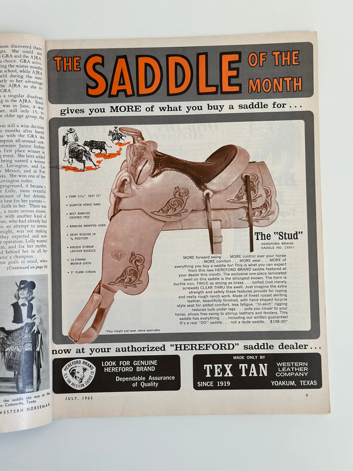 Vintage Western Horseman Magazine 1965
