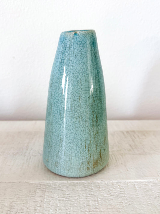 Rustic Blue Crackle Glaze Vase