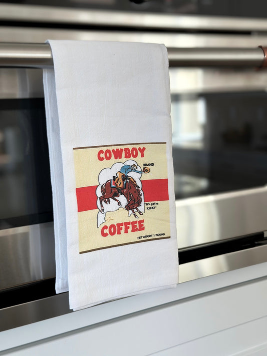 Cowboy Coffee Tea Towel