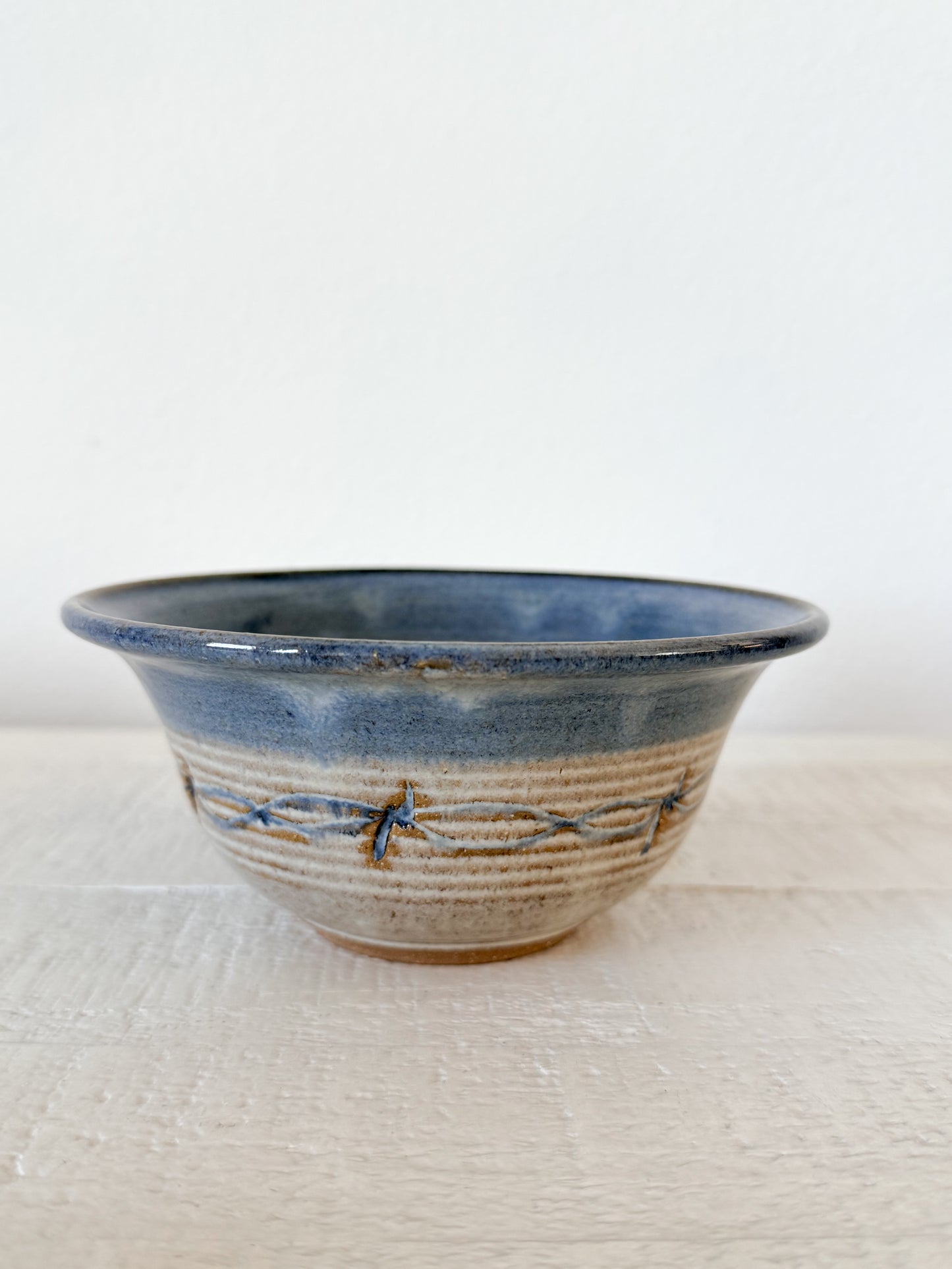 Hand Thrown Pottery Barbed Wire Bowl