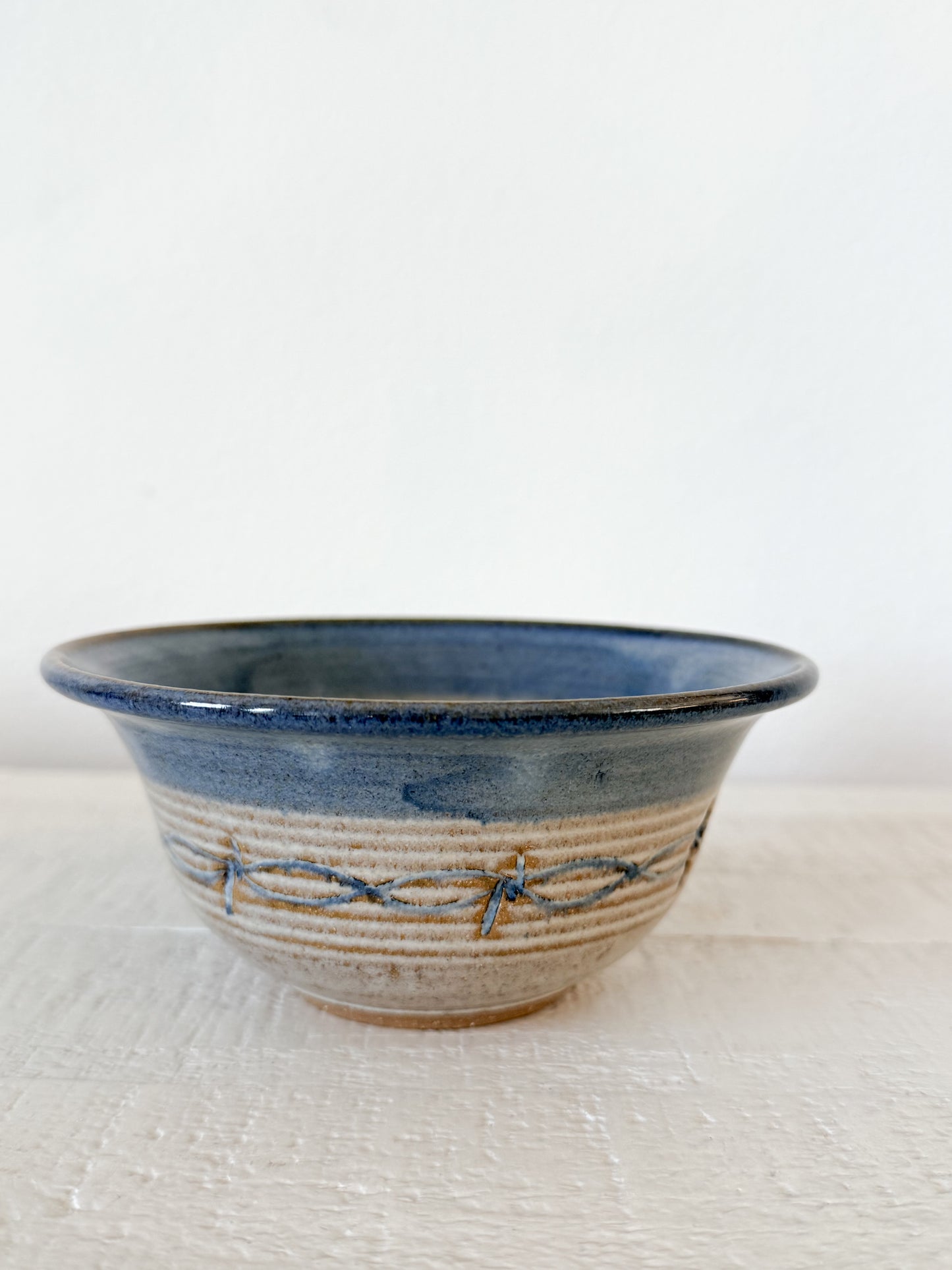 Hand Thrown Pottery Barbed Wire Bowl