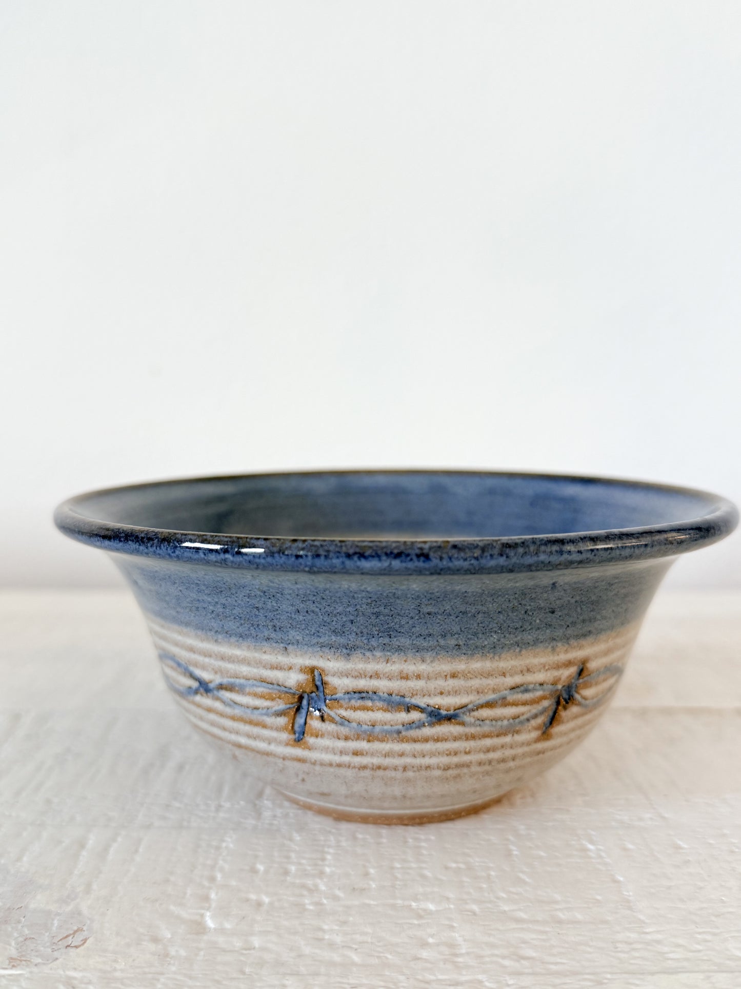 Hand Thrown Pottery Barbed Wire Bowl