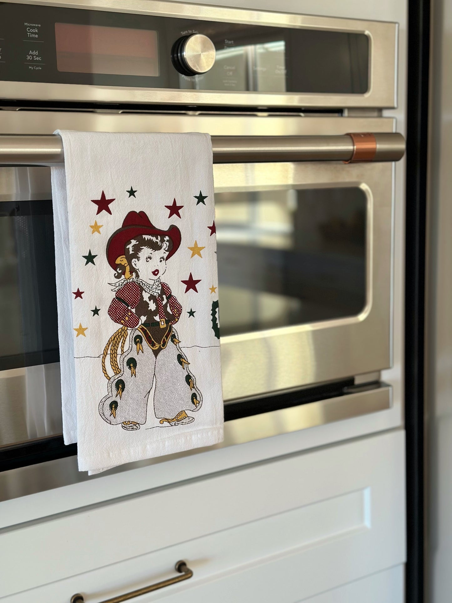 Retro Cowgirl Tea Towel