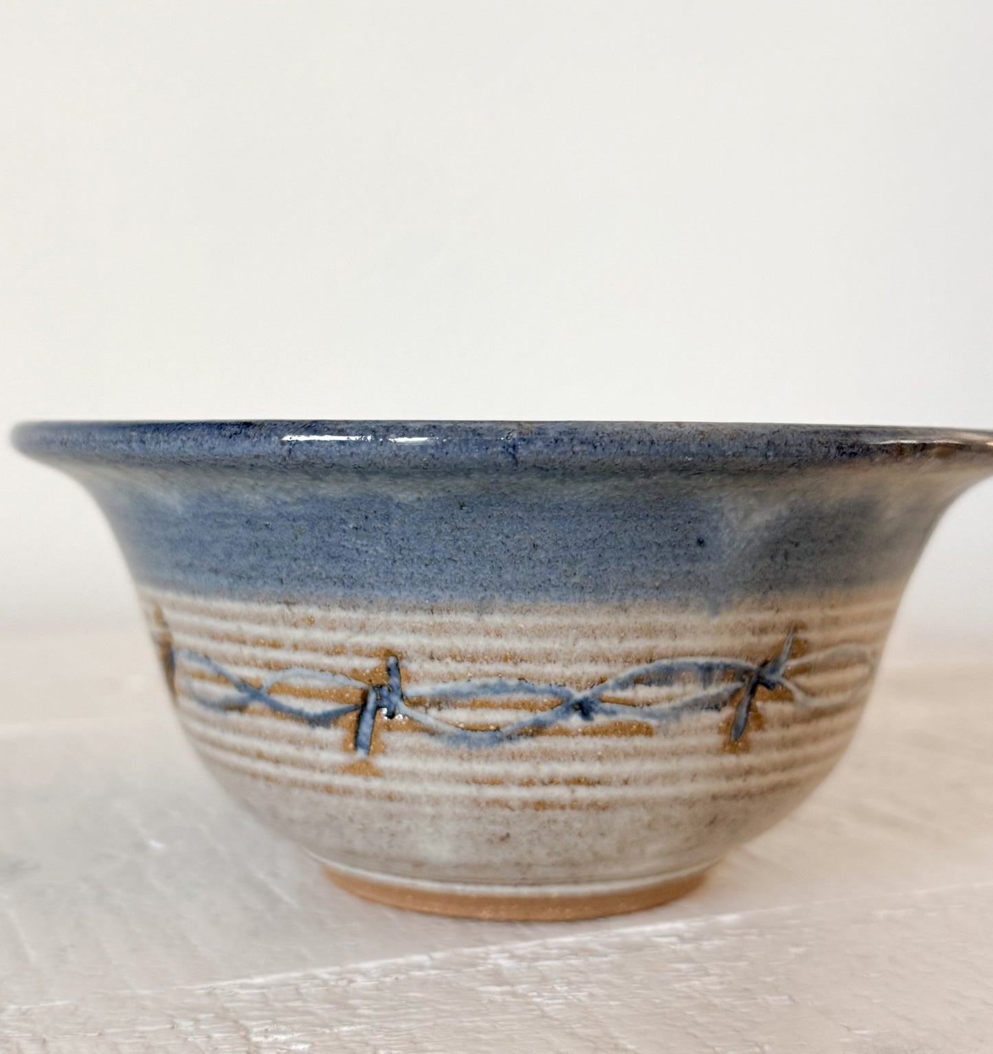Hand Thrown Pottery Barbed Wire Bowl