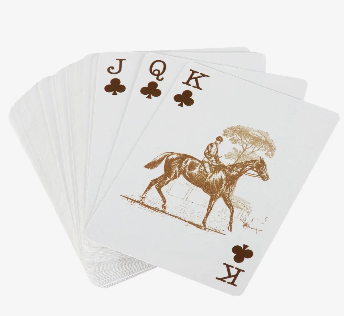 Western horse rider playing cards in decorative box