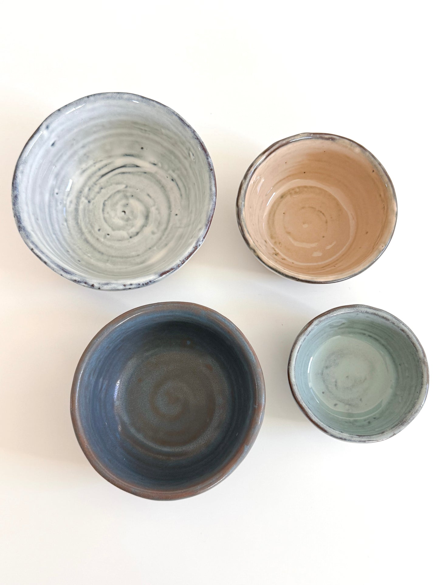 Reactive Glaze Small Stoneware Nesting Bowls – Set of 4