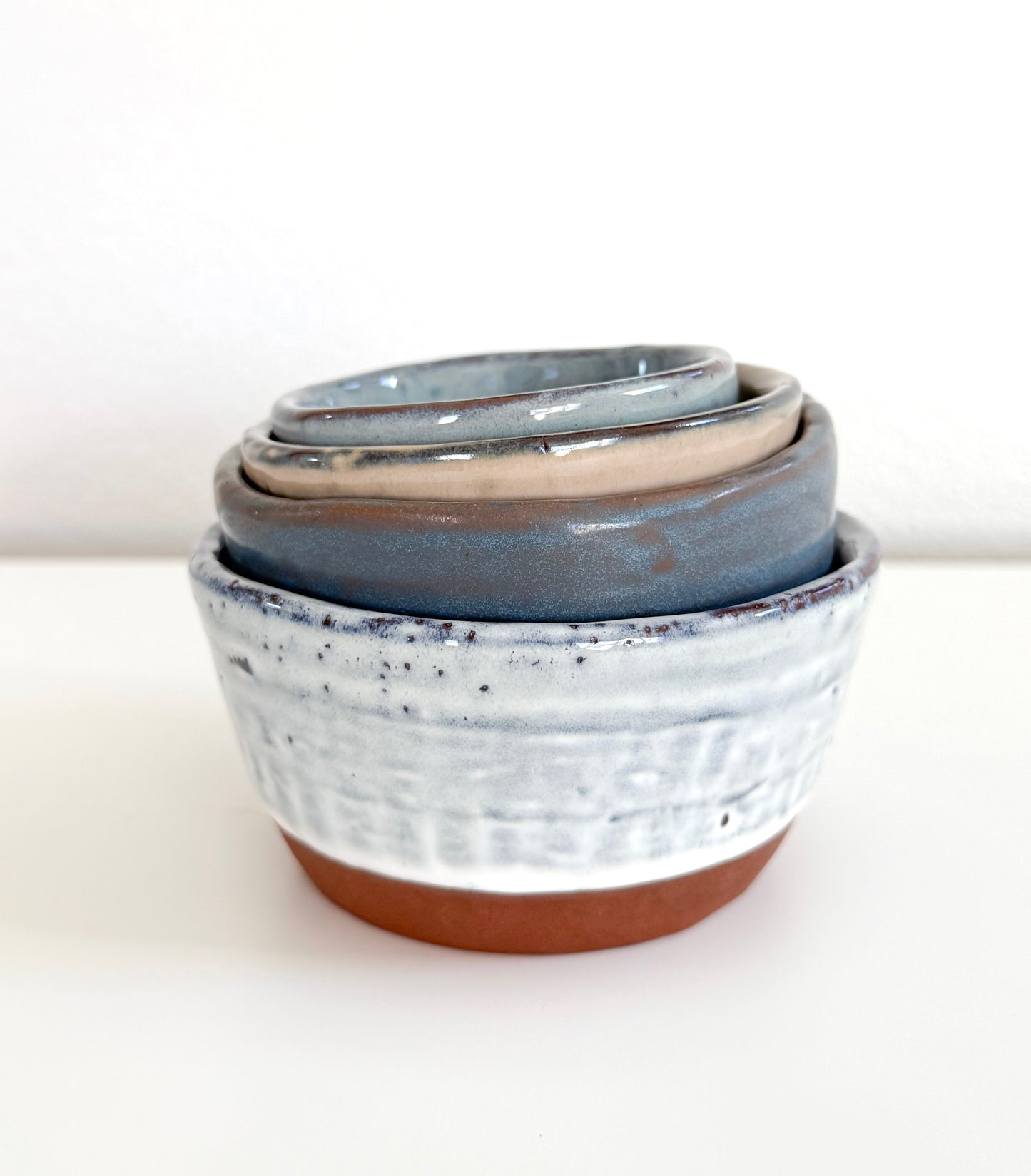 Reactive Glaze Small Stoneware Nesting Bowls – Set of 4