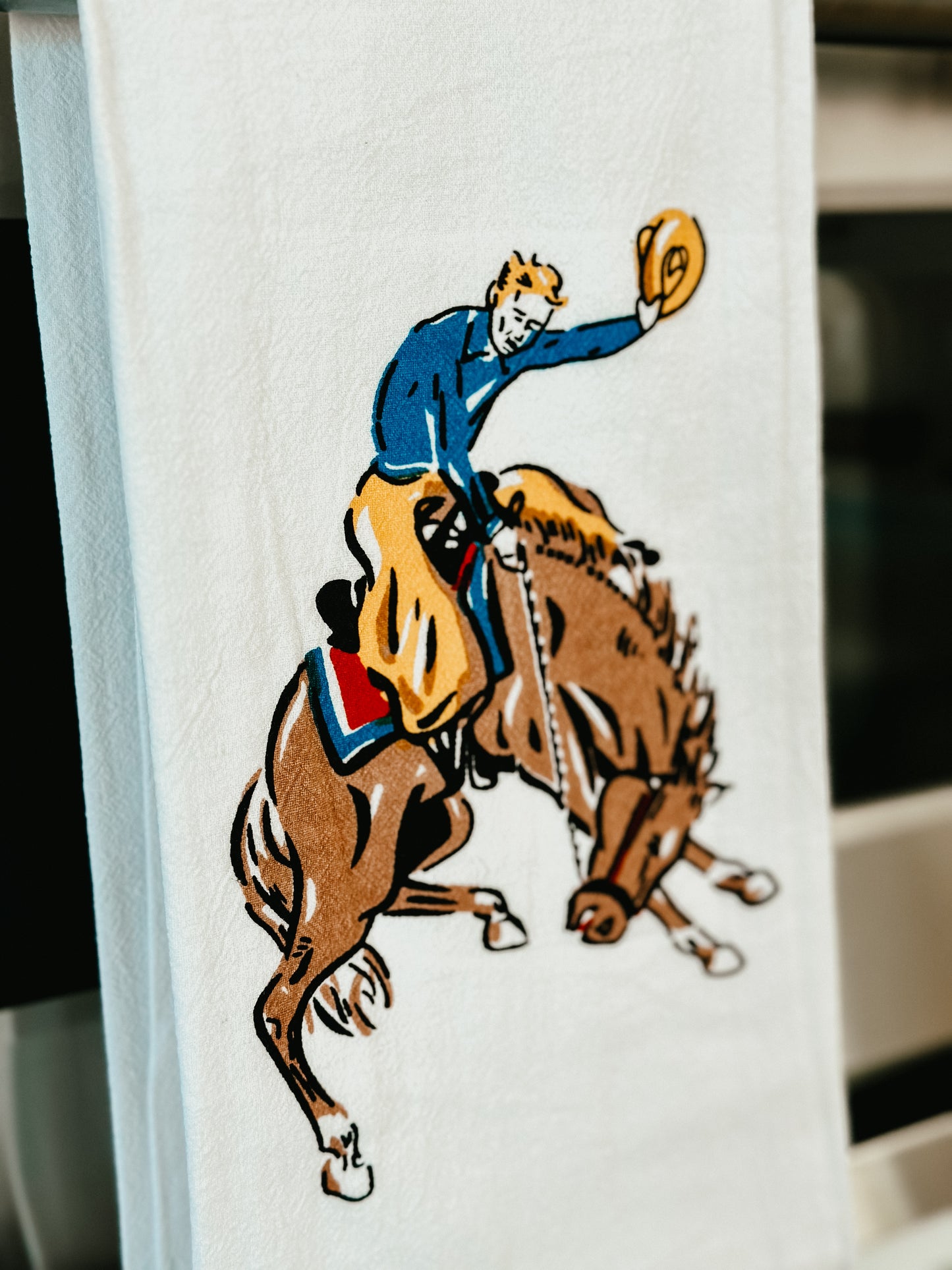 Retro Cowboy Tea Towel