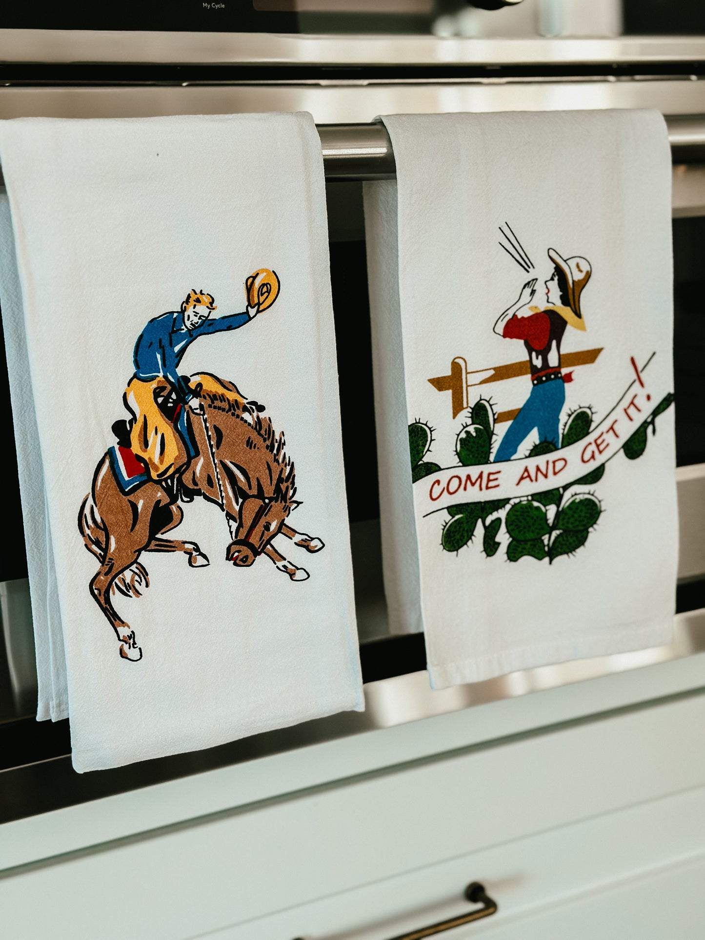 Retro Cowboy Tea Towel