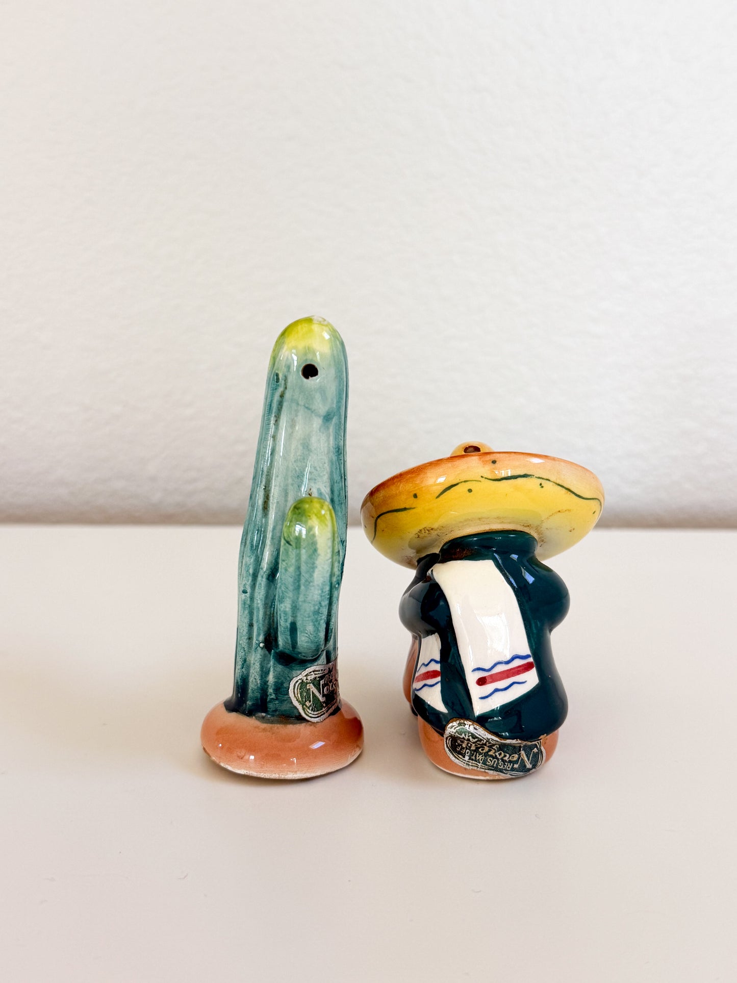 Vintage Sombrero & Cactus Salt and Pepper Shakers