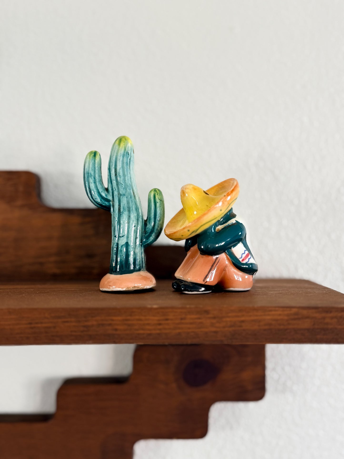 Vintage Sombrero & Cactus Salt and Pepper Shakers