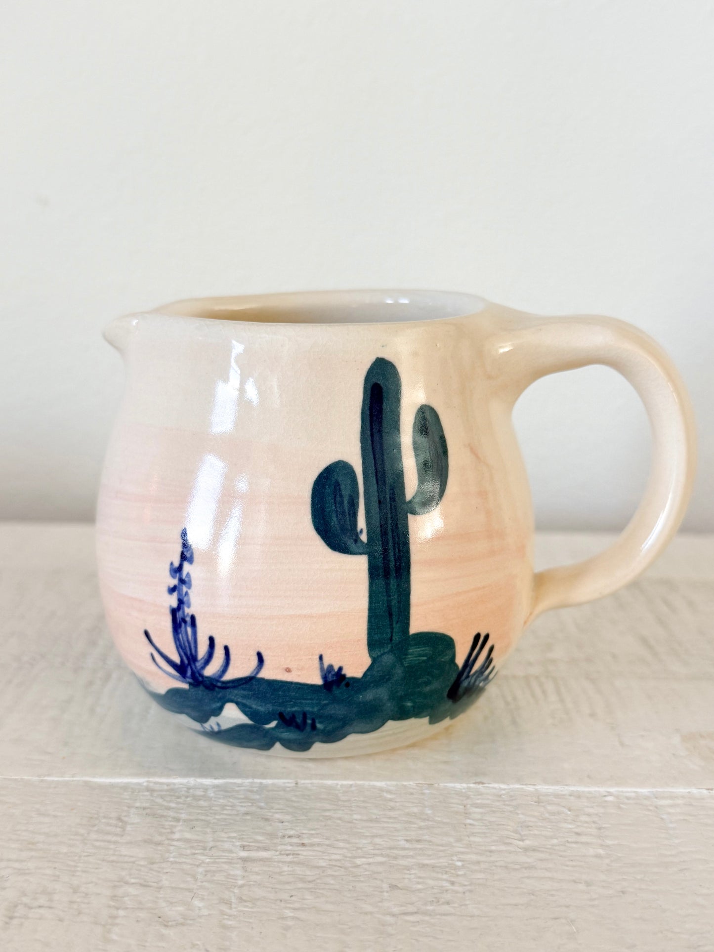 Vintage Ellis Pottery Cactus Creamer