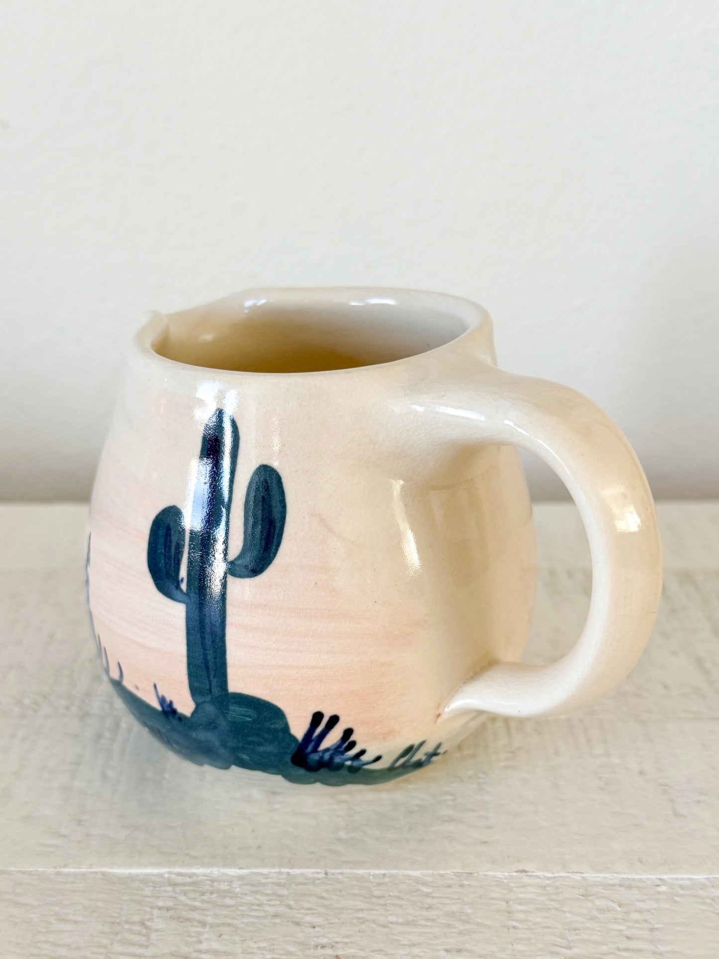 Vintage Ellis Pottery Cactus Creamer