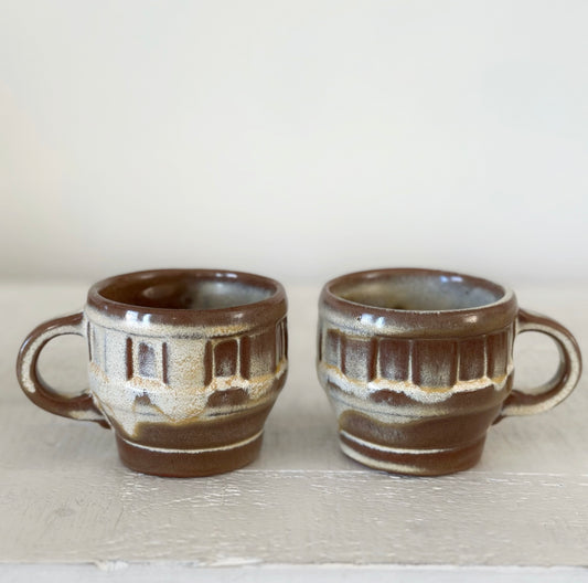 Frankoma Wagon Wheel Mug Set