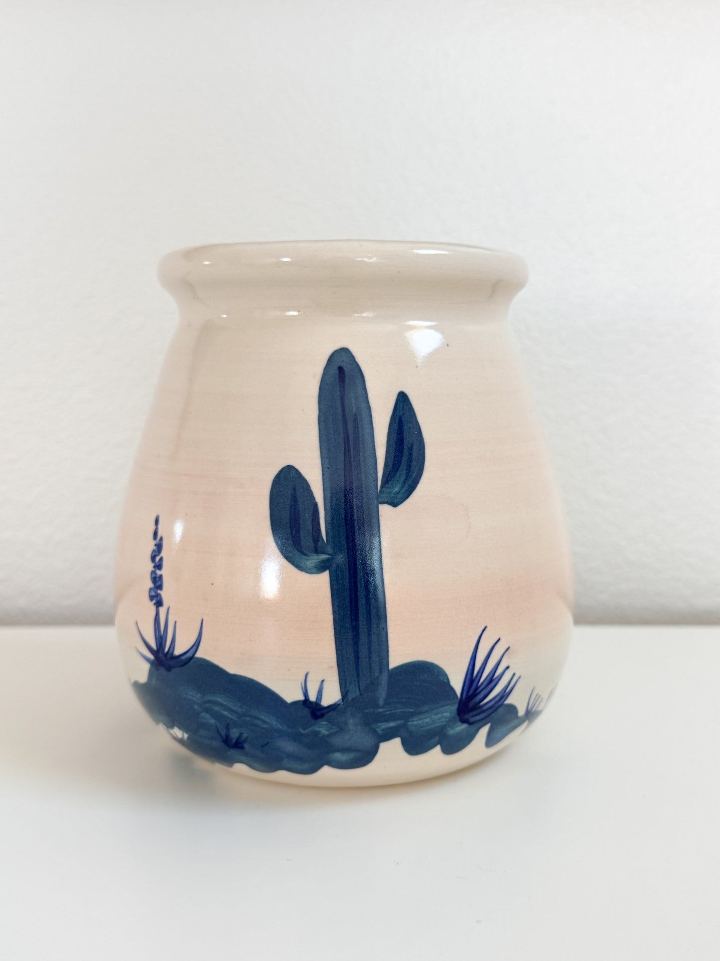 Vintage Ellis Pottery Cactus Crock