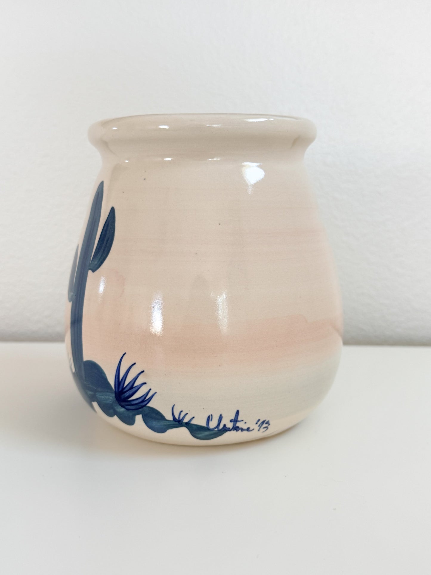 Vintage Ellis Pottery Cactus Crock