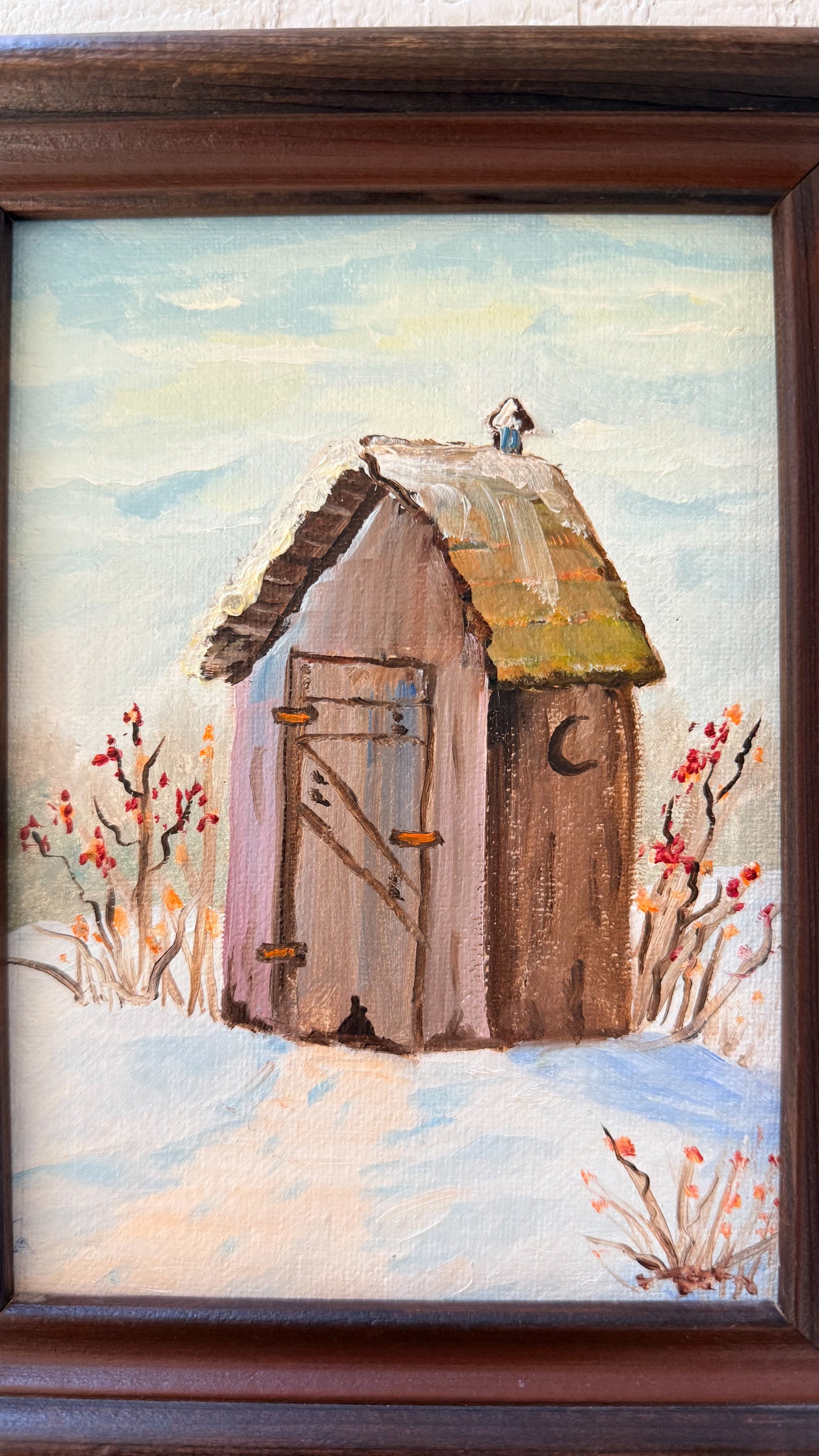 Vintage Outhouse Painting