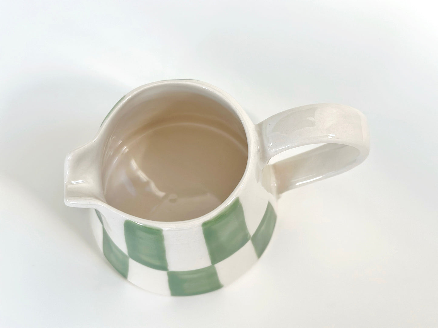 Green Checkered Creamer