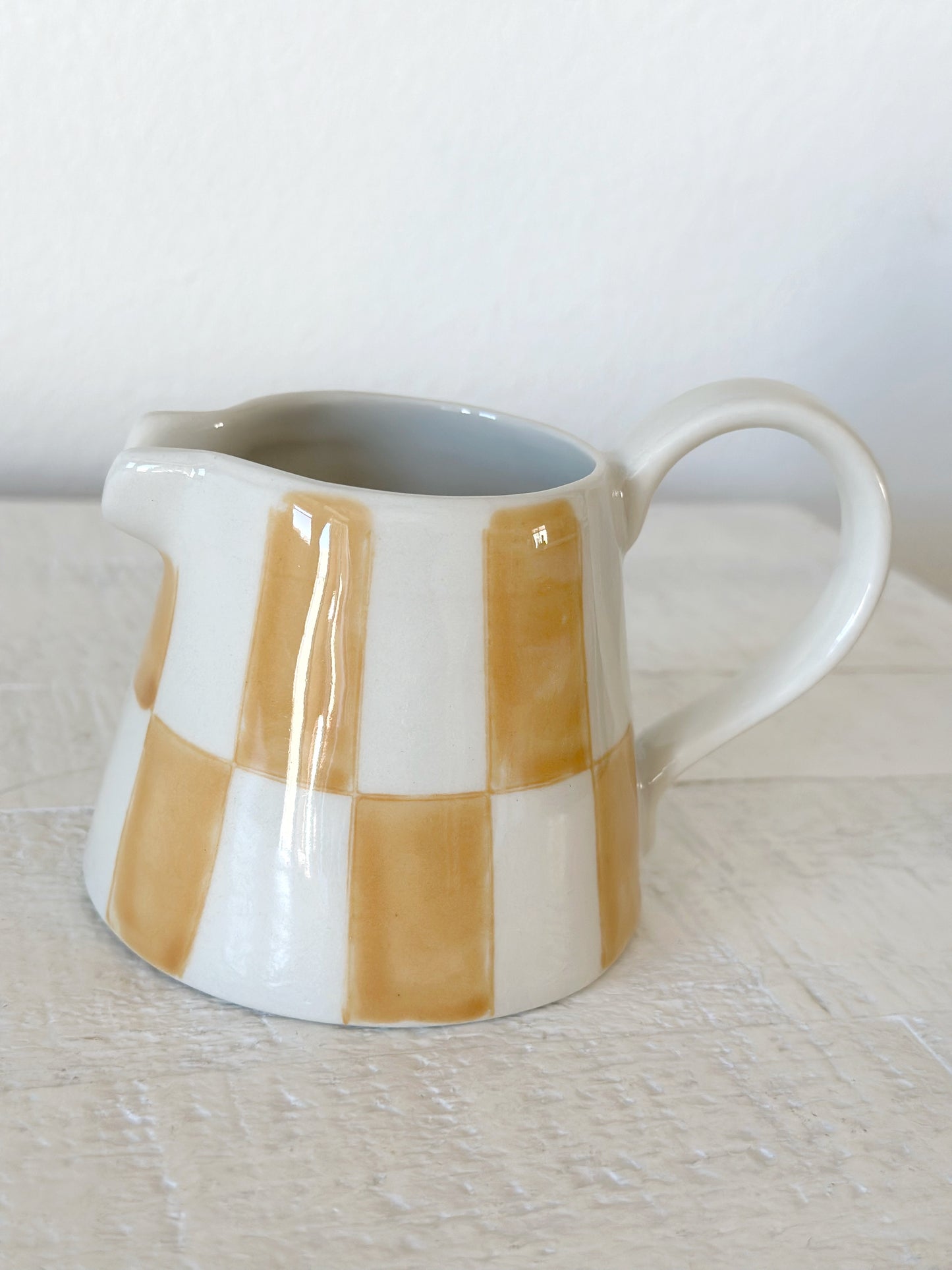 Yellow Checkered Creamer