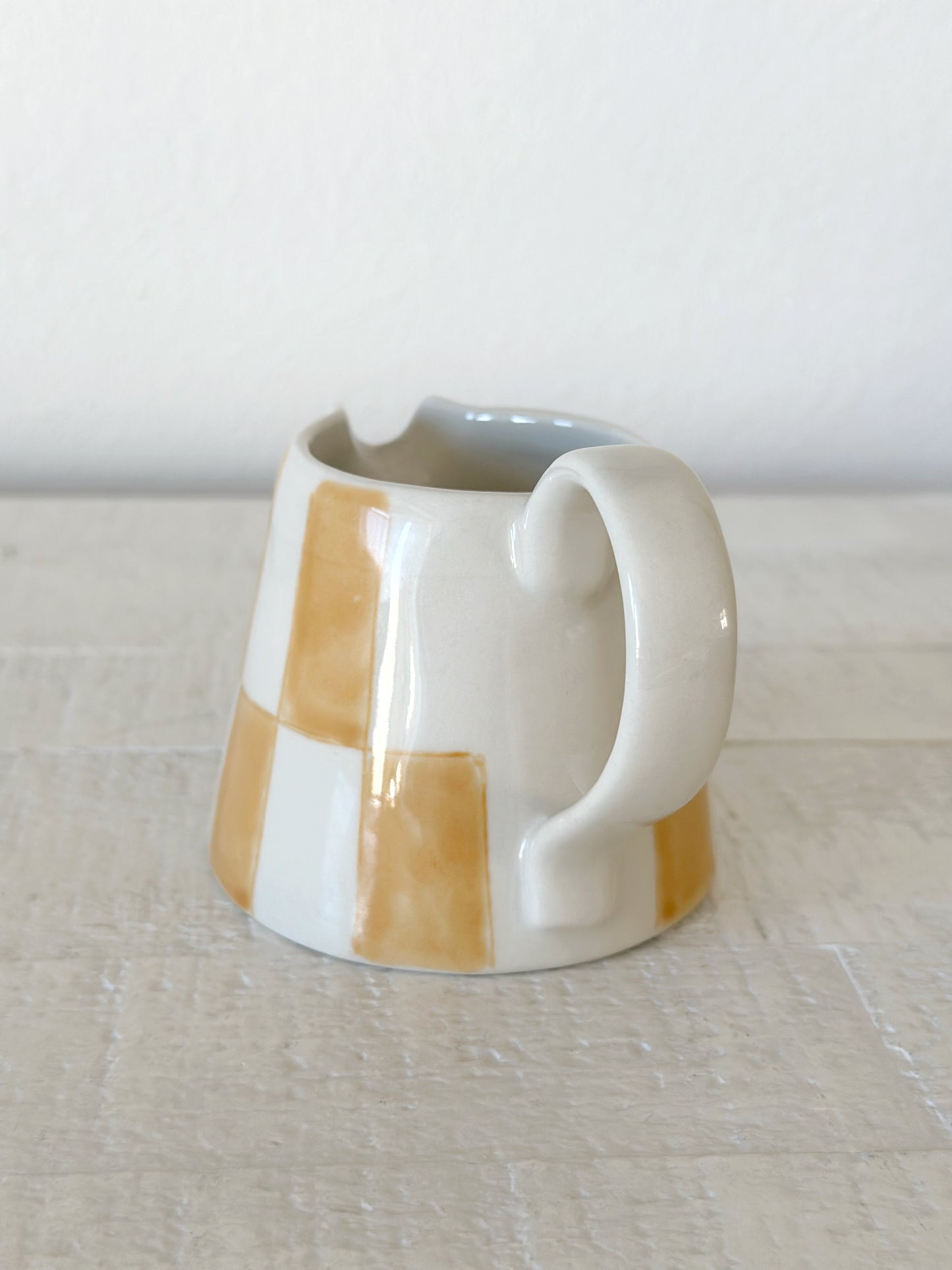 Yellow Checkered Creamer