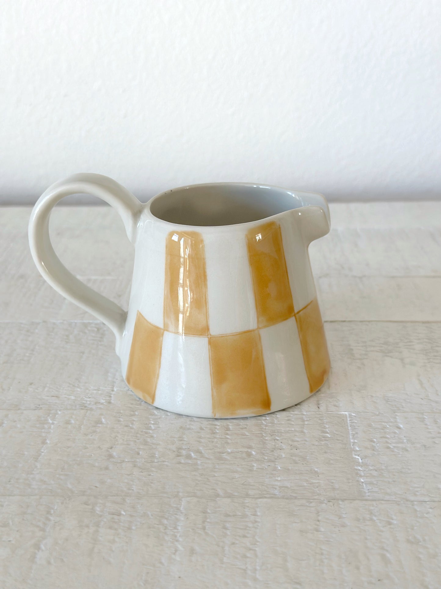 Yellow Checkered Creamer