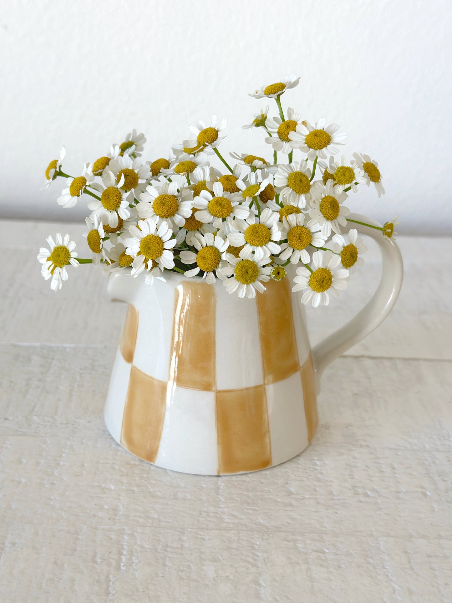 Yellow Checkered Creamer